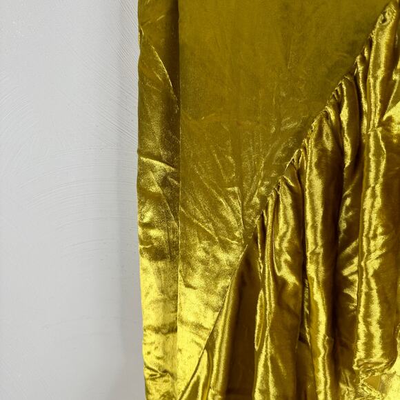 Milly Yellow Gold Angelina Midi Velvet Ruffle Skirt - Picture 4 of 10
